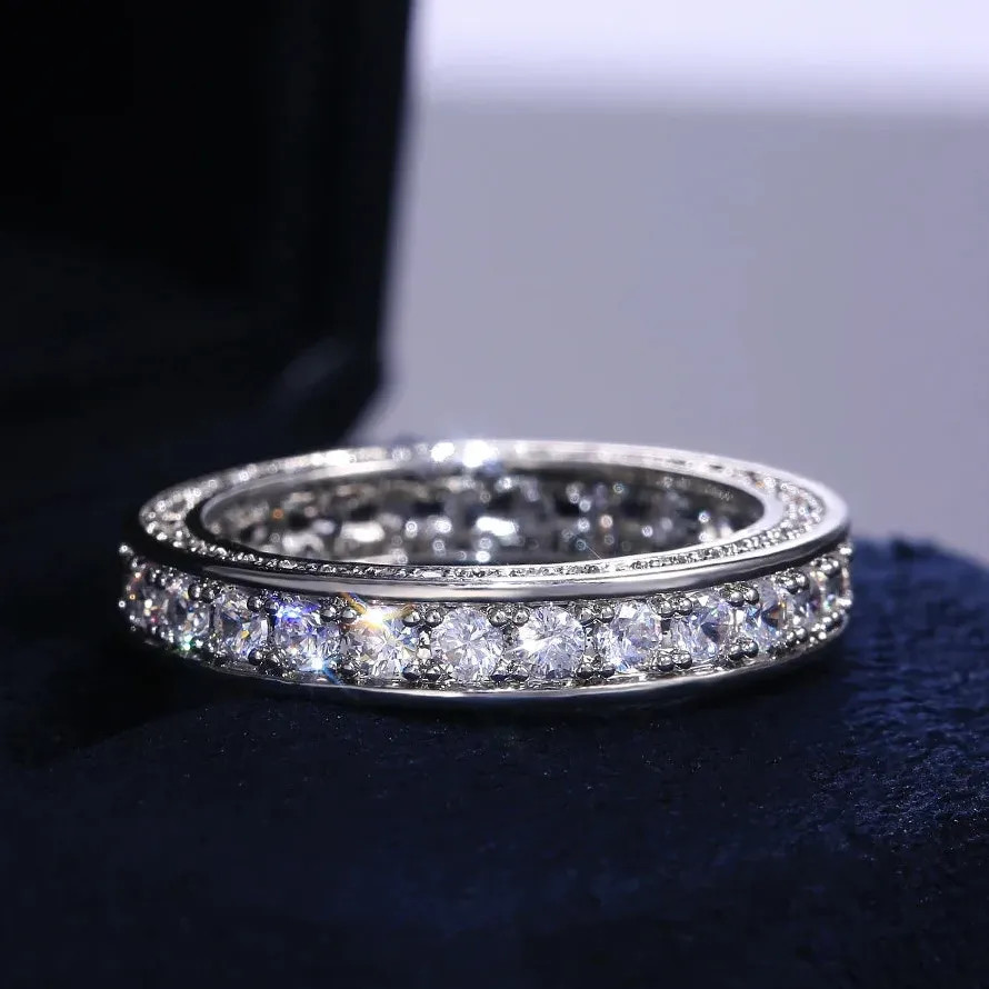 Women’s Zinc Alloy Wedding Party Ring Dazzling Cubic Zircon Anniversary Gift
