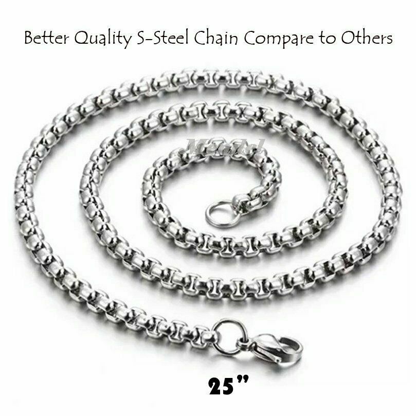 MENDEL Gothic Mens Biker Skull Pendant Necklace Men Stainless Steel Chain Silver