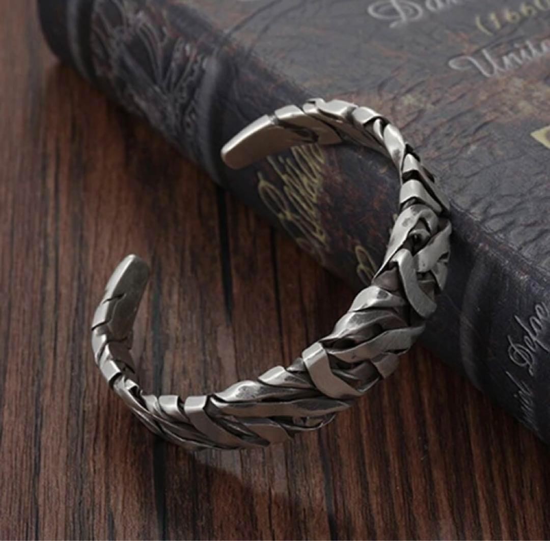 Mens Silver Tone Copper Cuff Bracelet Wide Bangle Minimalist 6.7in New