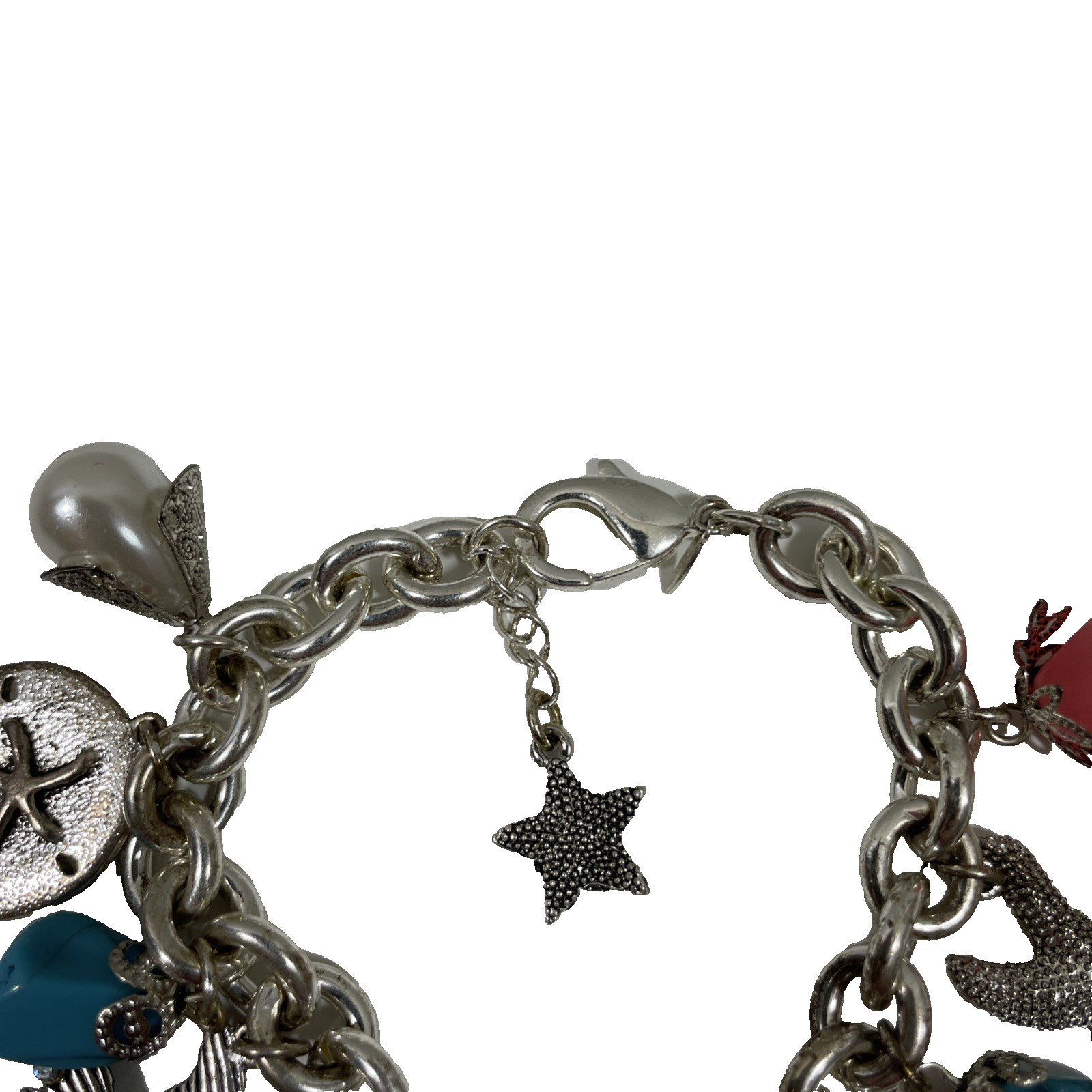 Vintage AVON Under the Sea Charm Bracelet Silver Tone Nautical Beach Ocean Vibe