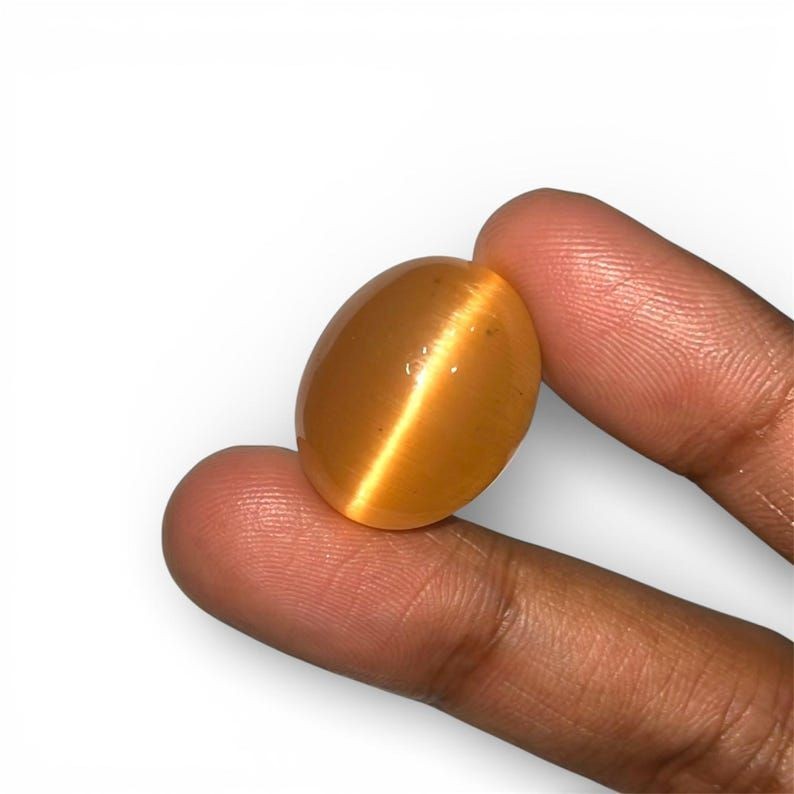 10ct Natural Cat’s Eye Gemstone Oval Cabochon cut loose Chrysoberyl Gemstone