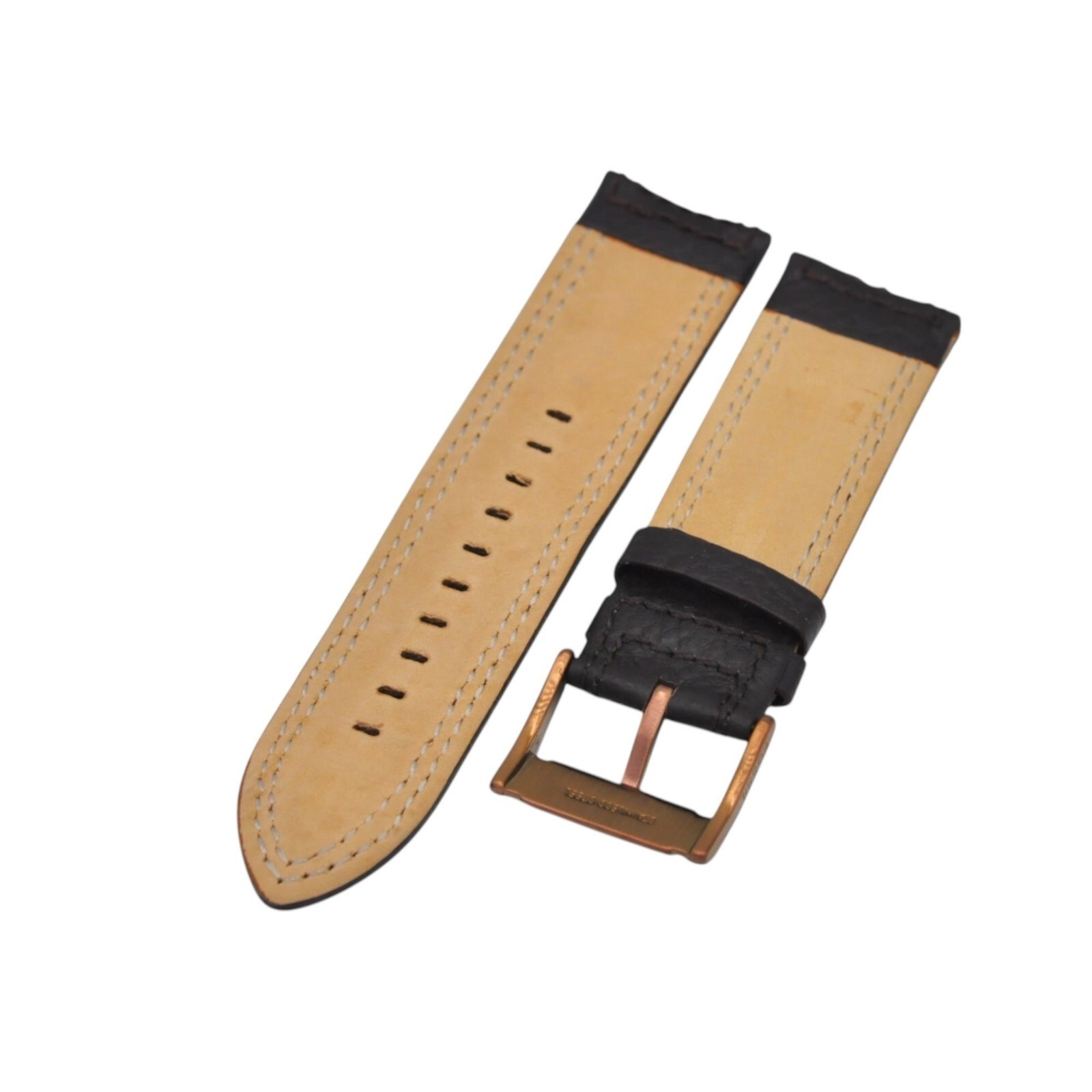 FS4338 24mm Dark Brown Leather Watch Strap For Fossil