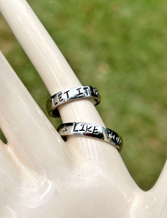 4mm Personalized Hand Stamped Stainless Steel Rings