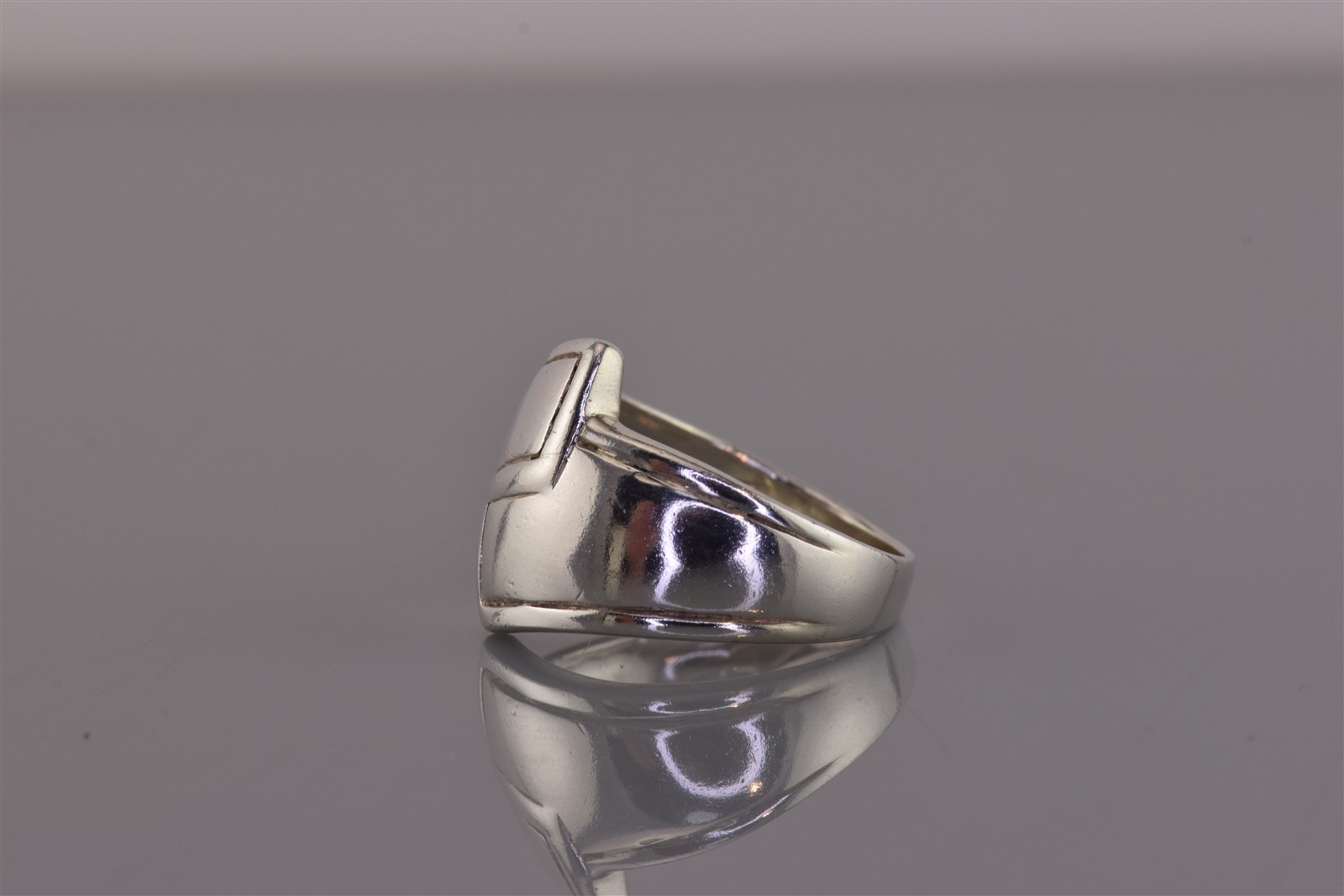 Sterling Silver Bordered Tapered Paddle Wrap Band Ring 925 Sz: 7