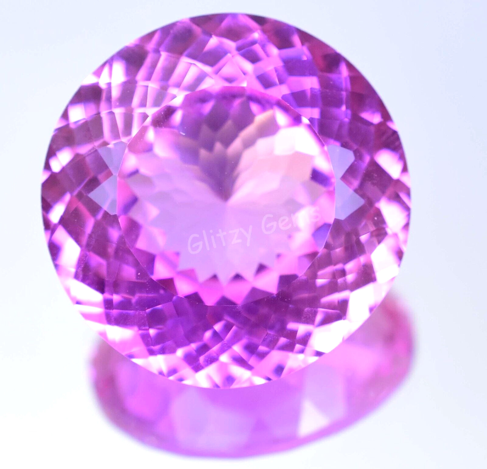 Natural Mogok Pink Ruby 66.10Ct Round Certified Flawless Gigantic Loose Gemstone