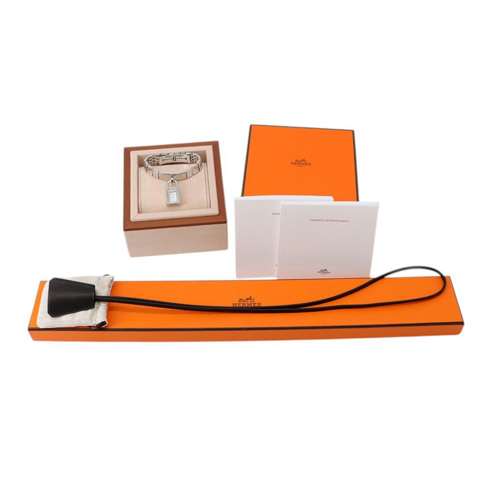 HERMES Kelly watch 16mm Stainless Steel Sparkling White Lacquer Dial KE4.110