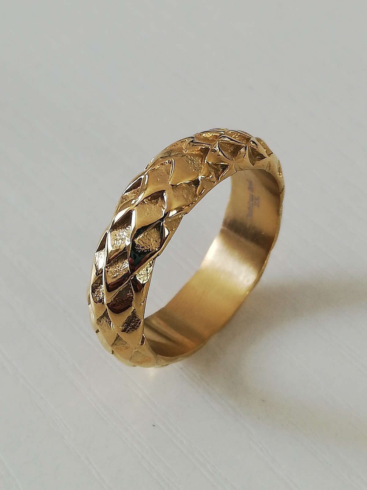 Titanium Men’s Snake Scale 316L Stainless Steel Biker Ring Size Various.