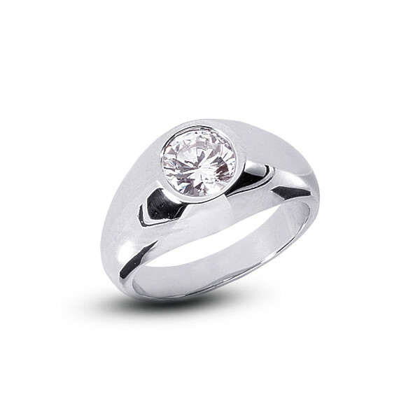 2.49 Carat E VS1 Round Cut Natural Certified Diamond Platinum Classic Men’s Ring