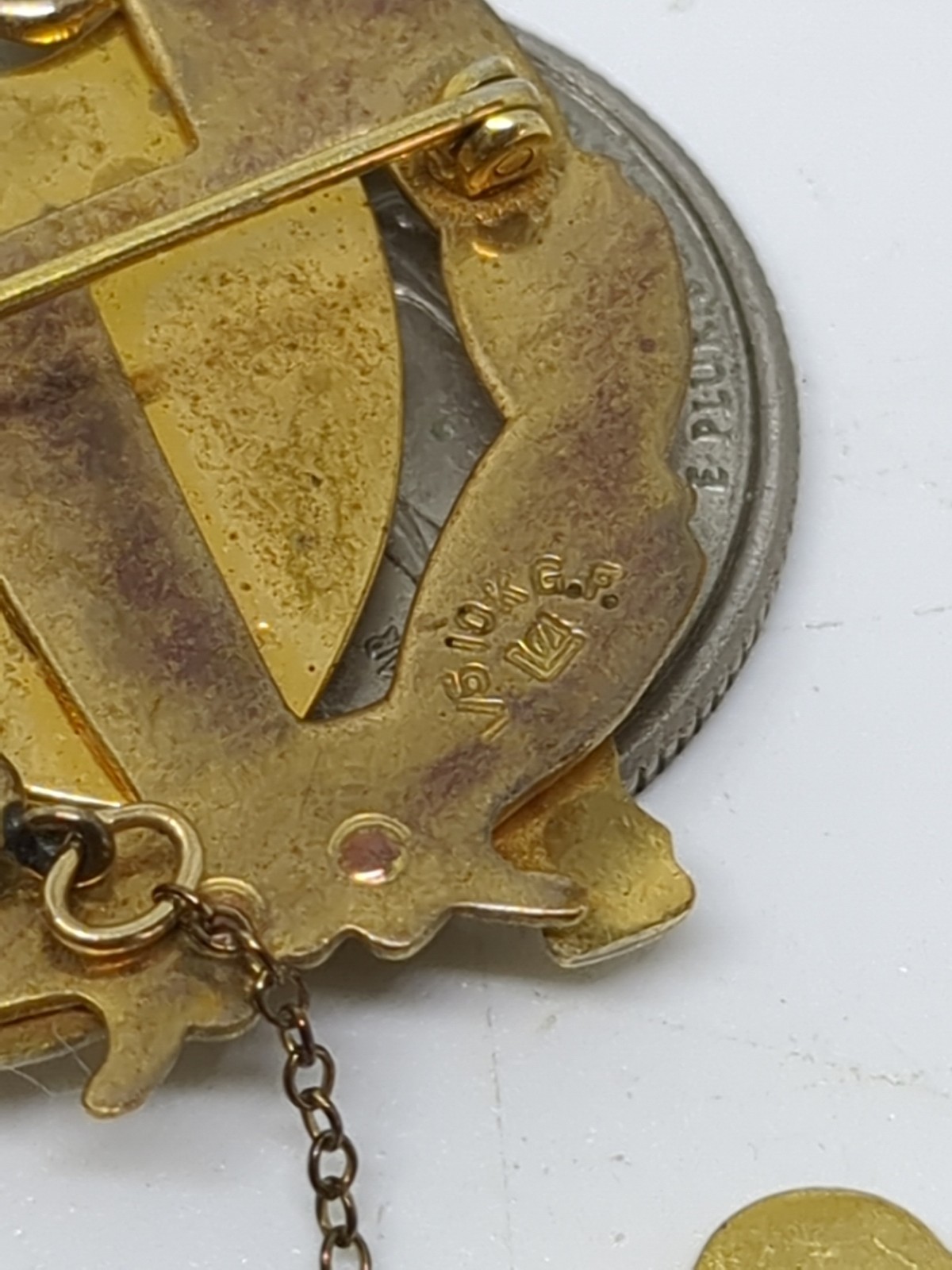 Vintage 1/5 10k Gold Filled GF Ladies Auxiliary VFW Brooch