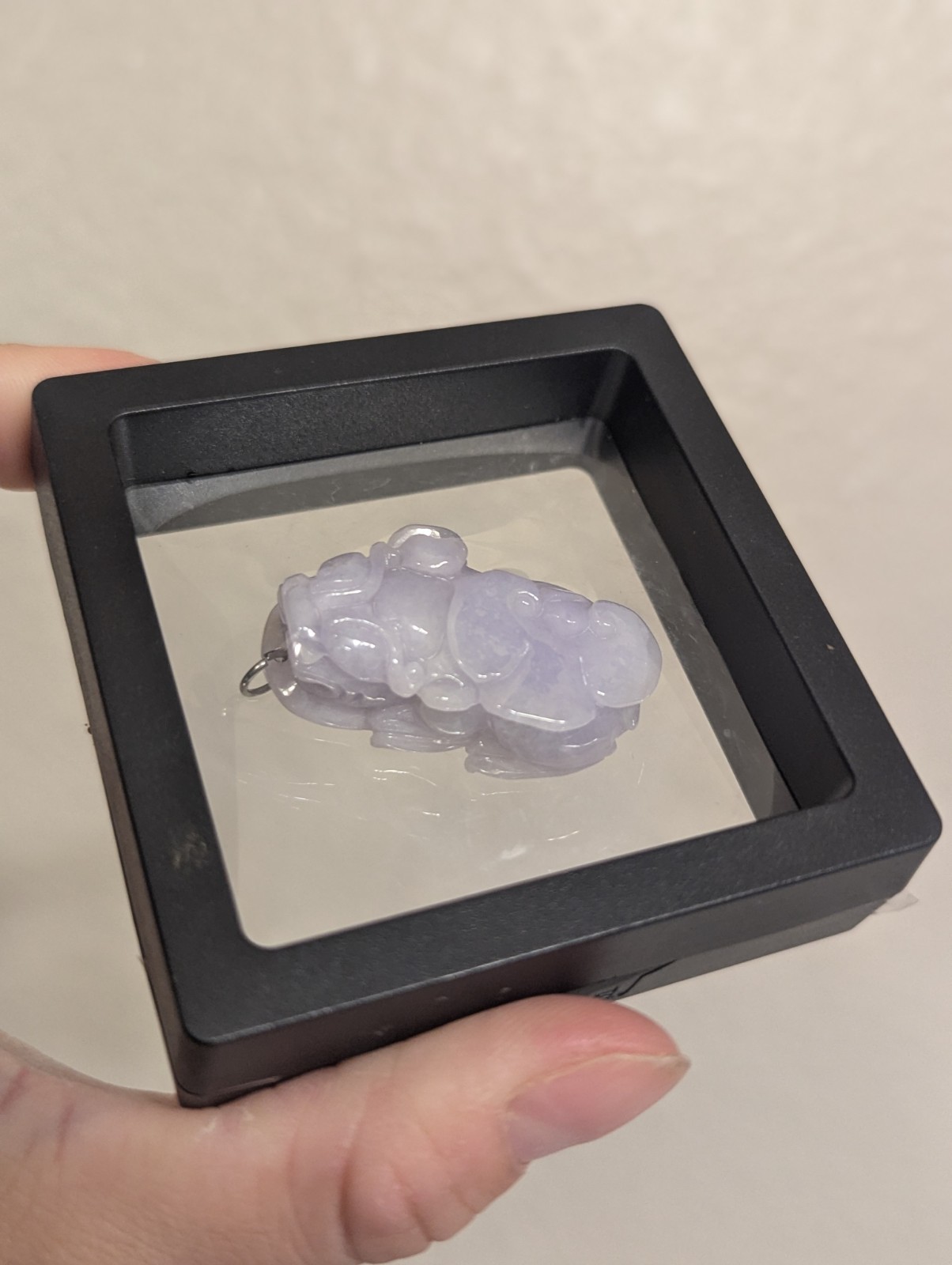 Jade Pixiu Dragon Lavender Purple Jade Pendant, Strong Color, Large, Untreated