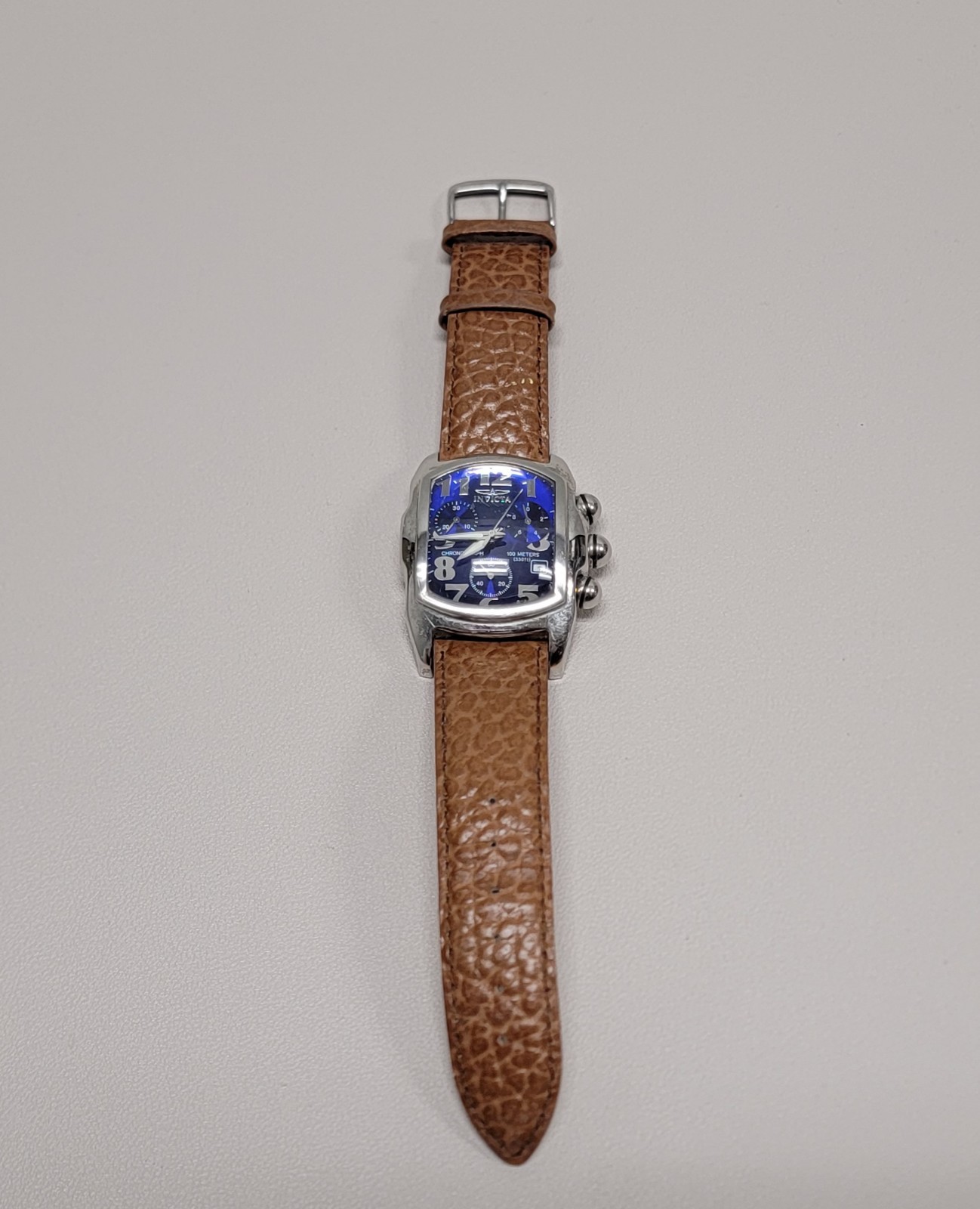 Vintage Invicta Model 9815 Blue Lupah Chronograph Watch