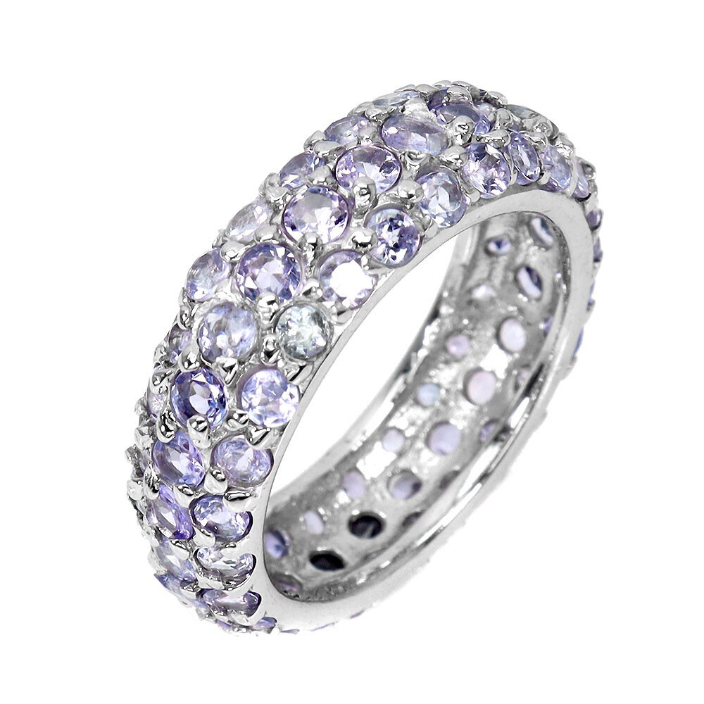 925 Sterling Silver Ring Round Tanzanite Gemstone Jewelry 7.5