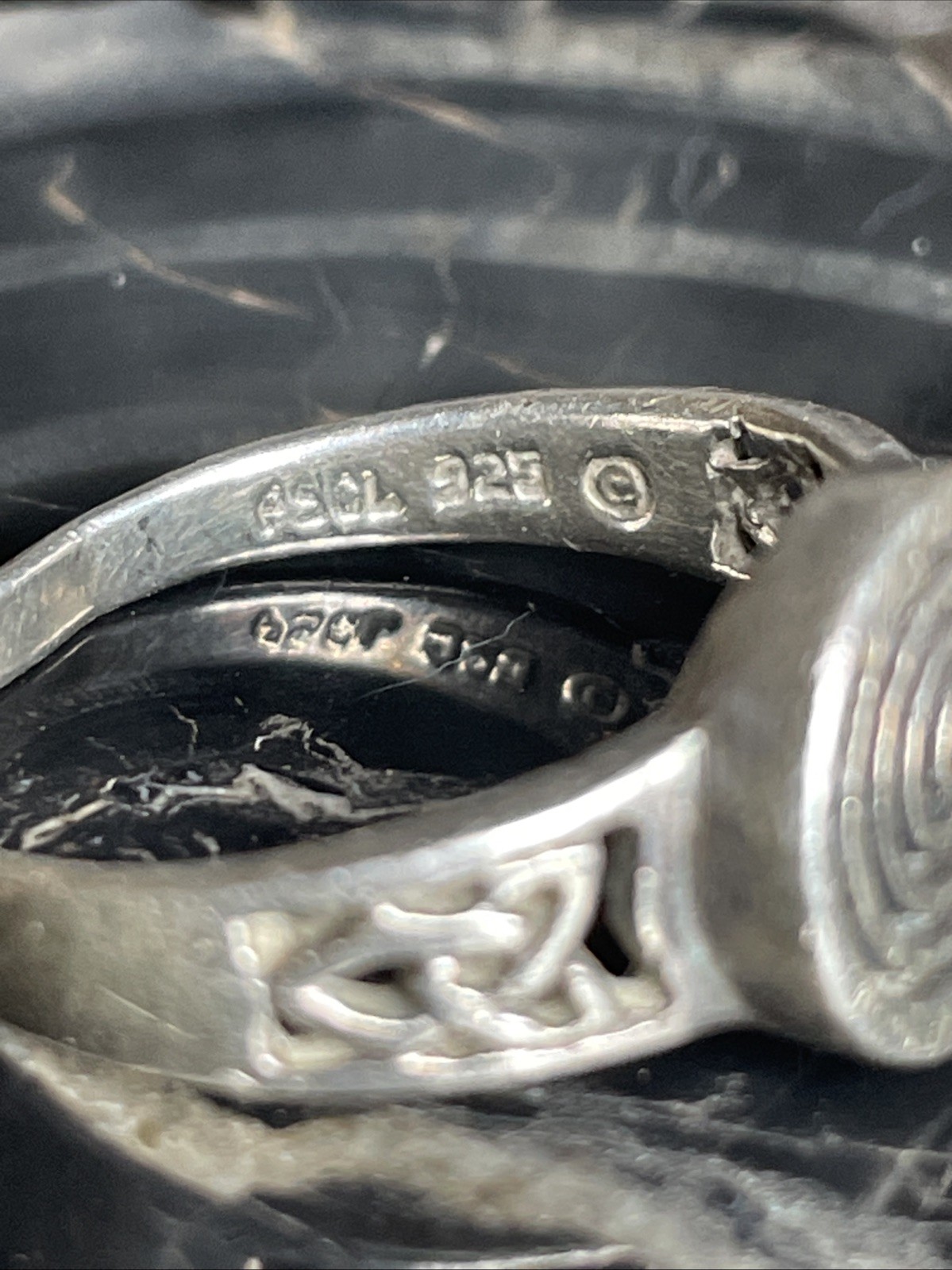 Peter Stone PSCL Sterling Silver Celtic Spiral Ring Size 9.5
