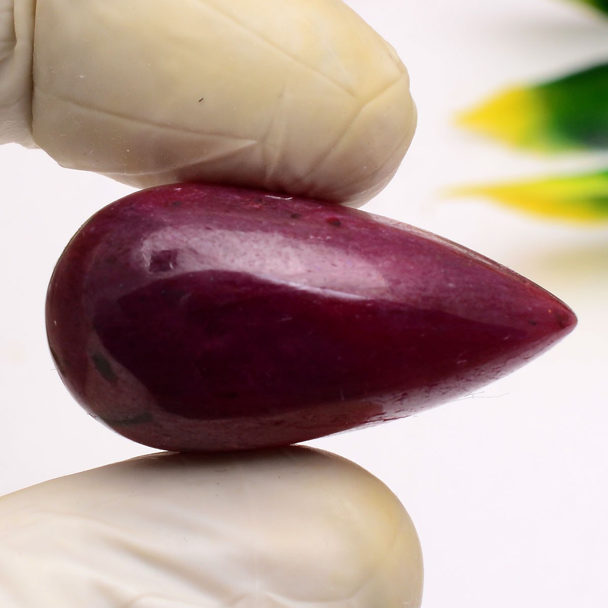 70.10 Cts Natural Red Ruby 33mmx16mm Pear Cabochon Untreated Huge Loose Gemstone