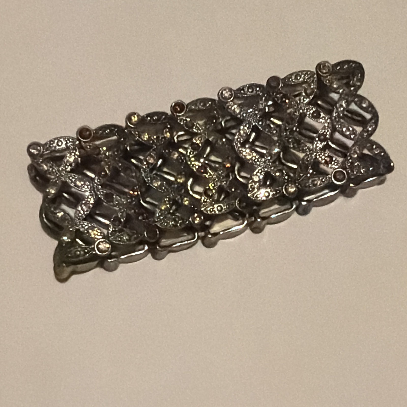 Silver Tone Adjustable Metal Band Ring, No Stone, Rectangle Shape, Sizable