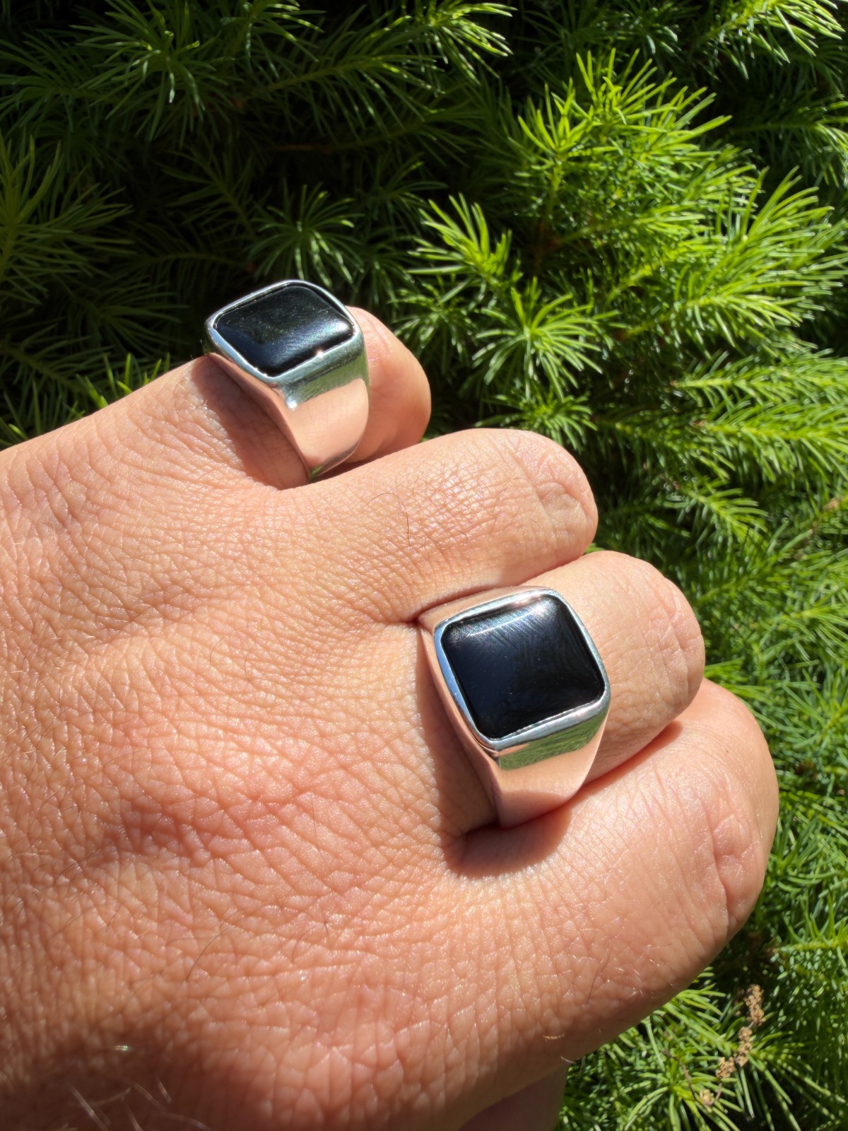 Handmade Men’s Black Onyx Ring in Real 925 Sterling Silver Natural Gem Stone