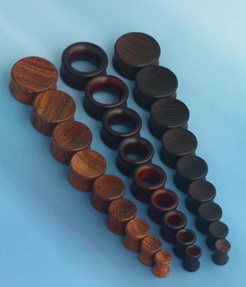 3 Pairs Gauges For Ears Wood Saddle Fit Solid Organic Earrings Plug Gauges