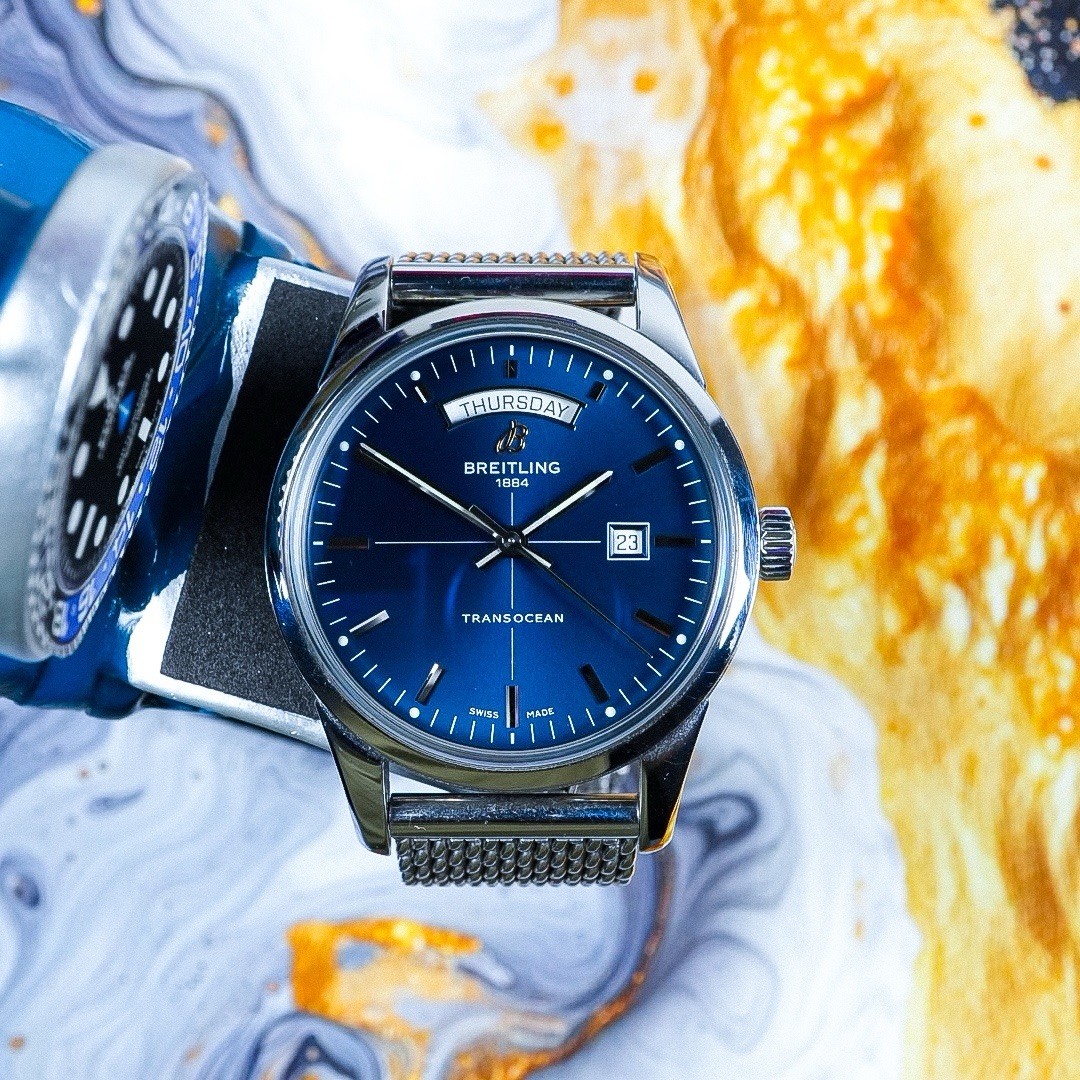 Breitling Transocean Day-Date Blue Dial Limited Edition Box & Papers A453106N