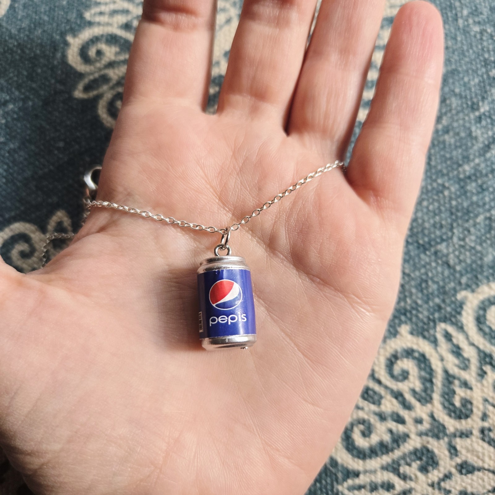 Dainty Silver Pepsi Pepis Necklace