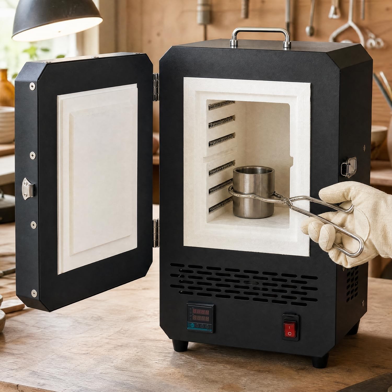 Tabletop Electric Kiln 1500W for Wax Casting Metal Melting Furnace DIY Project