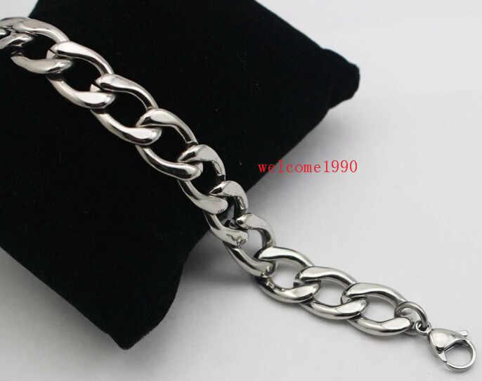 Pure Stainless Steel NK Link Chain Bracelet Women Men Fashion Jewlery 6mm 8”