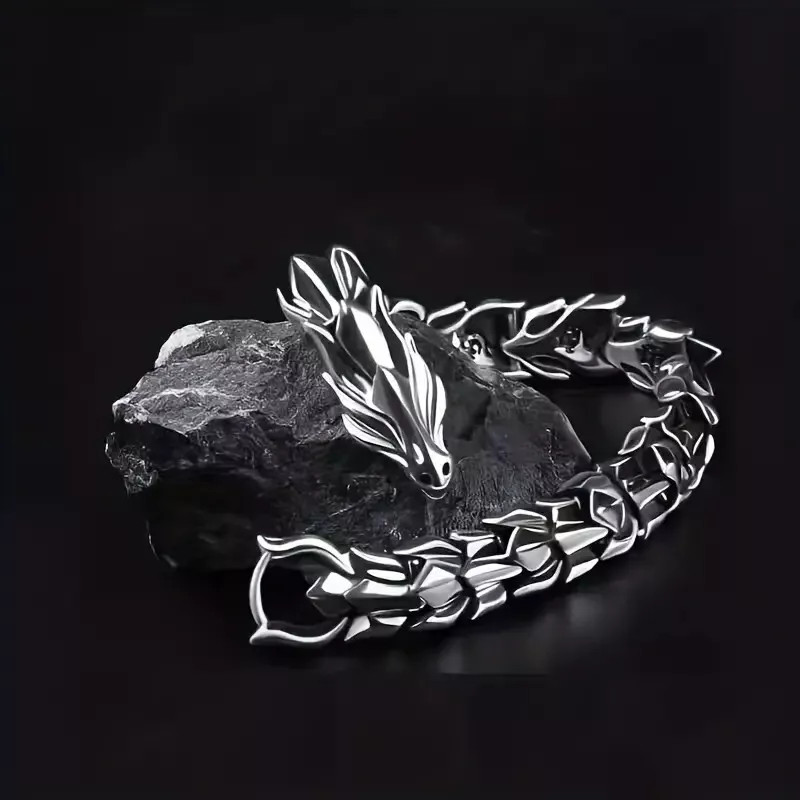 BESTSELLER Viking Stainless Steel Dragon Chain Wristband Mens Punk Bracelet