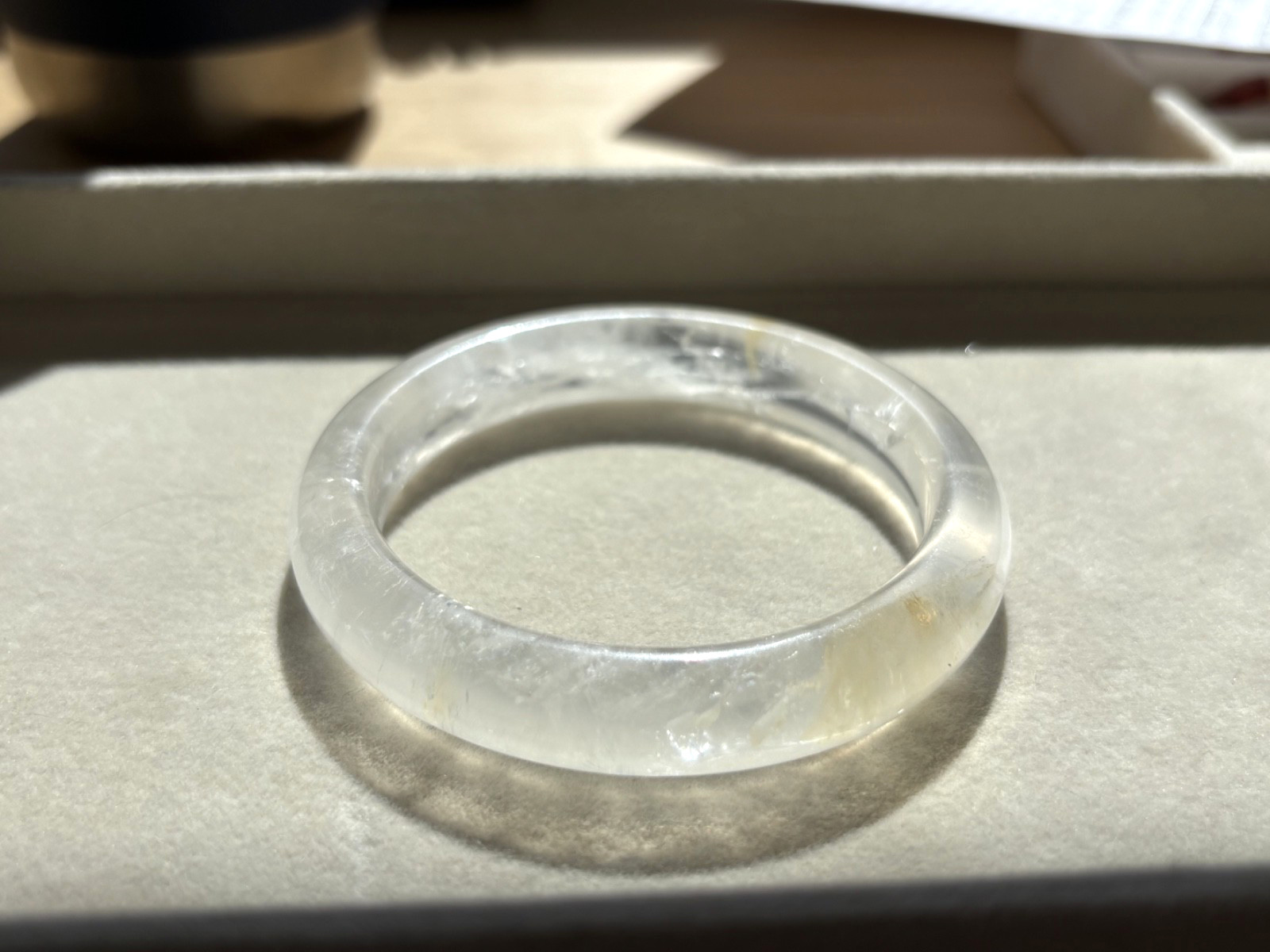 57mm Natural Clear Quartz Bangle Bracelet Pure White Crystal Untreated Gemstone