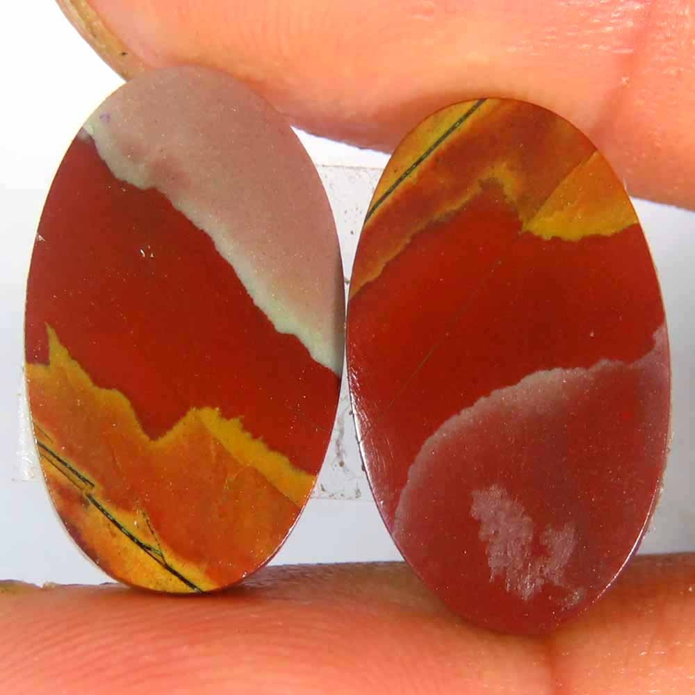 13.90Cts .100%Natural Noreena Jasper Oval Matched Pair Cab 11x18x3mm Top Gems