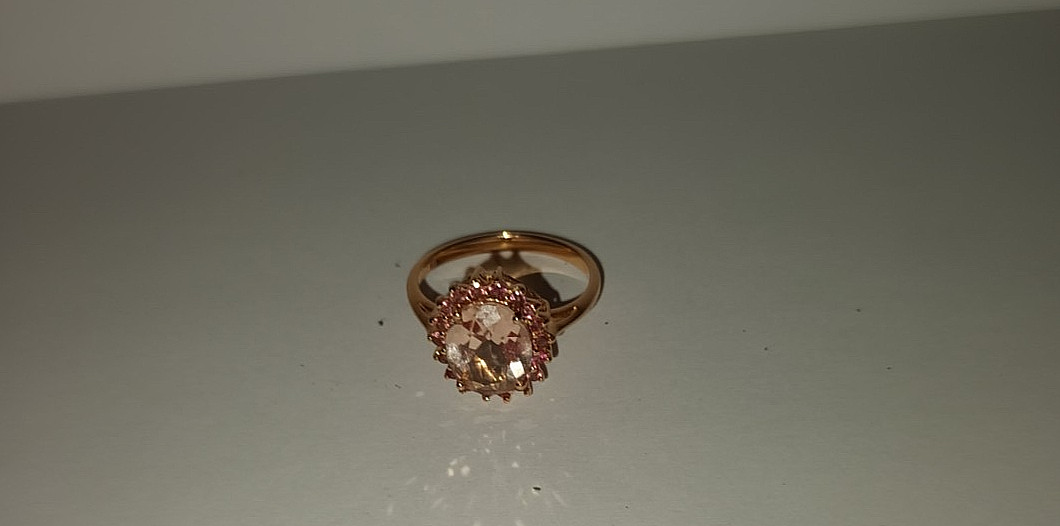 750 Rose Gold 18ct Ring 1 Large Morganite 18 Pink Tourmaline Entourage 17/54