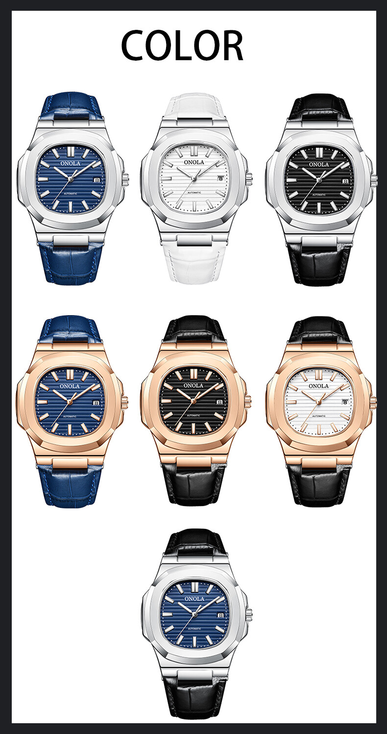 ONOLA Casual Business Calendar Waterproof Luminous Automatic Mechanical Watch