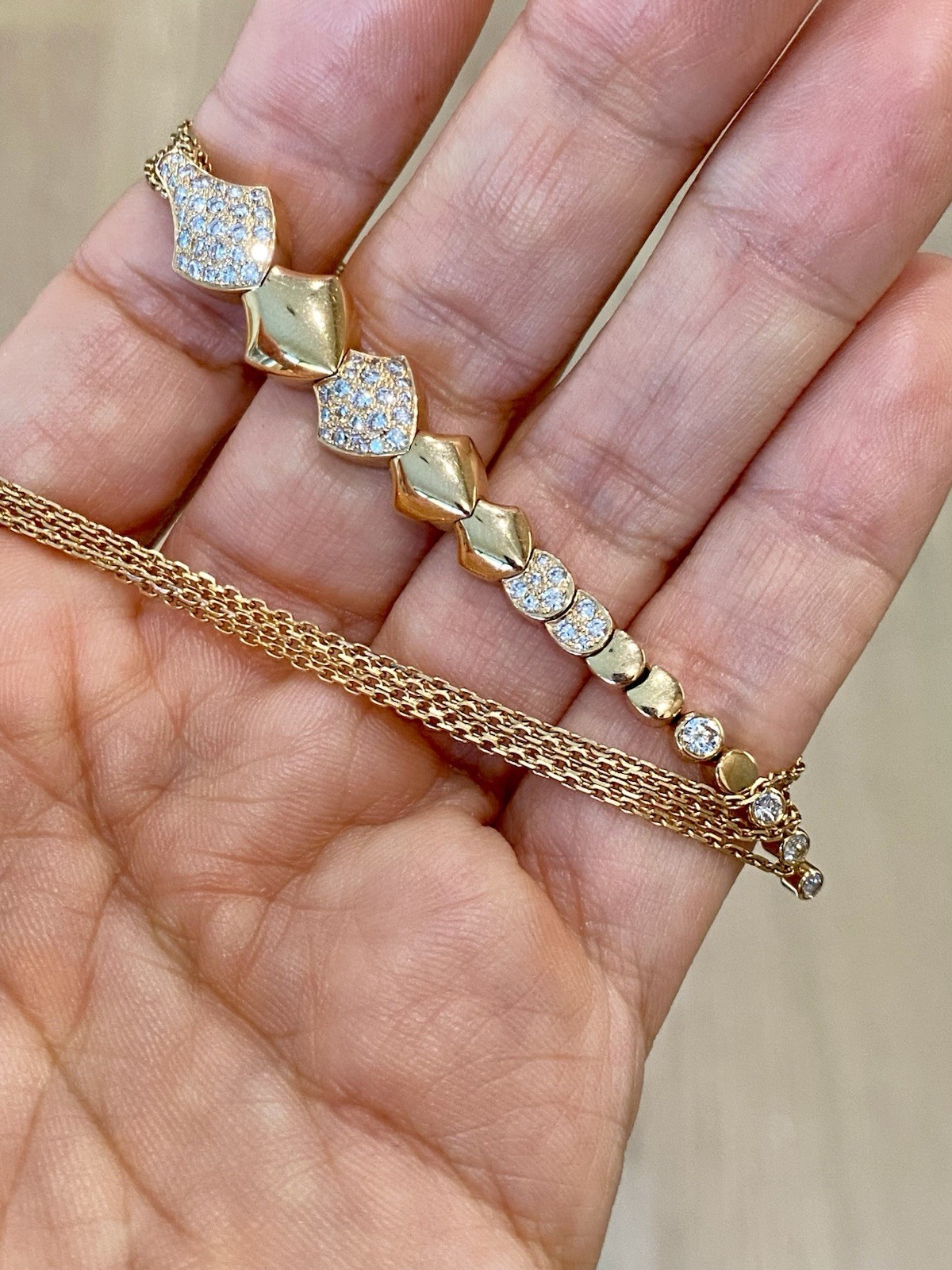 AKILLIS France 18K Rose Gold Diamond Python Necklace Extravagant $10K+ 4”