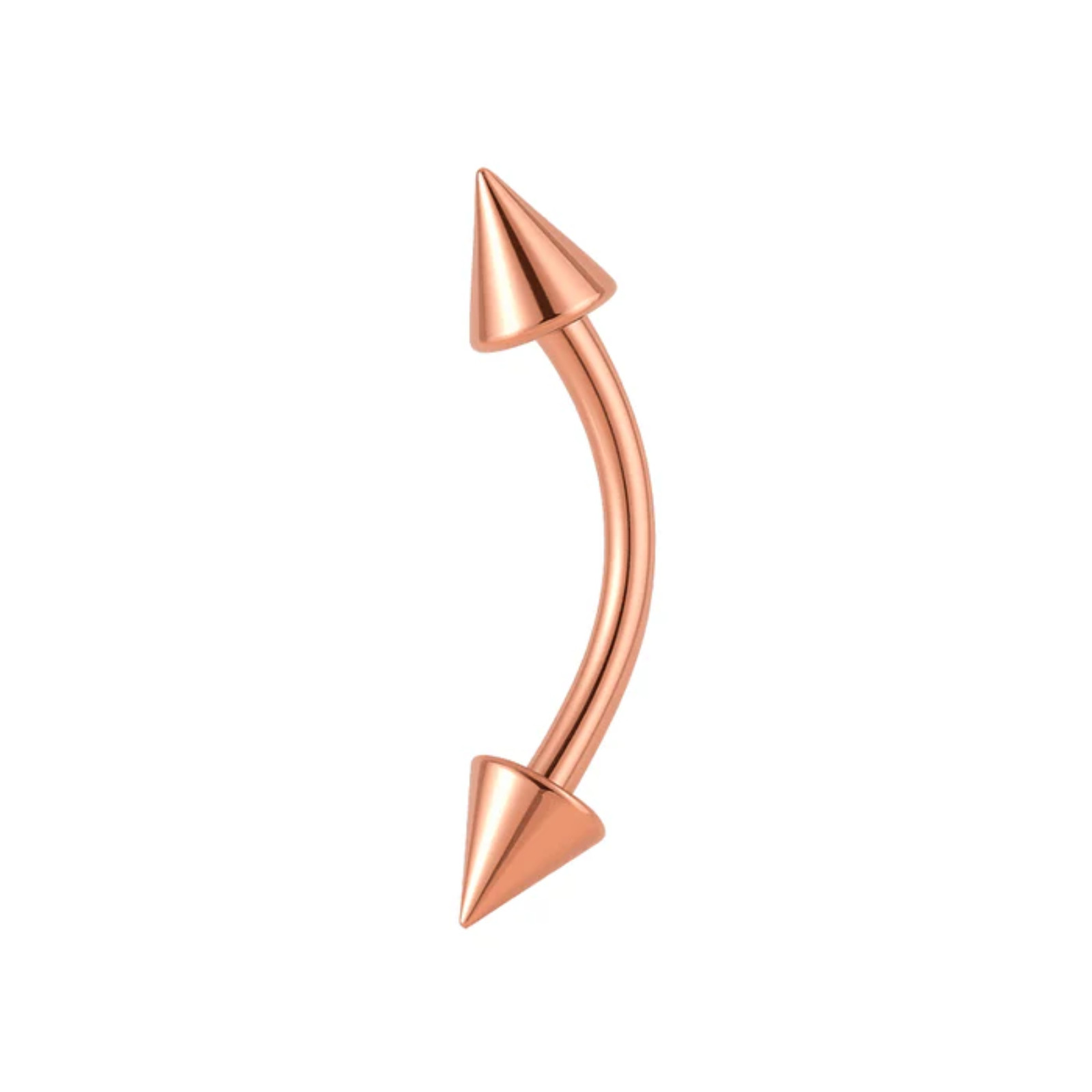 316L Surgical Steel Internally Threaded Curved Barbell Cone Eyebrow Piercing