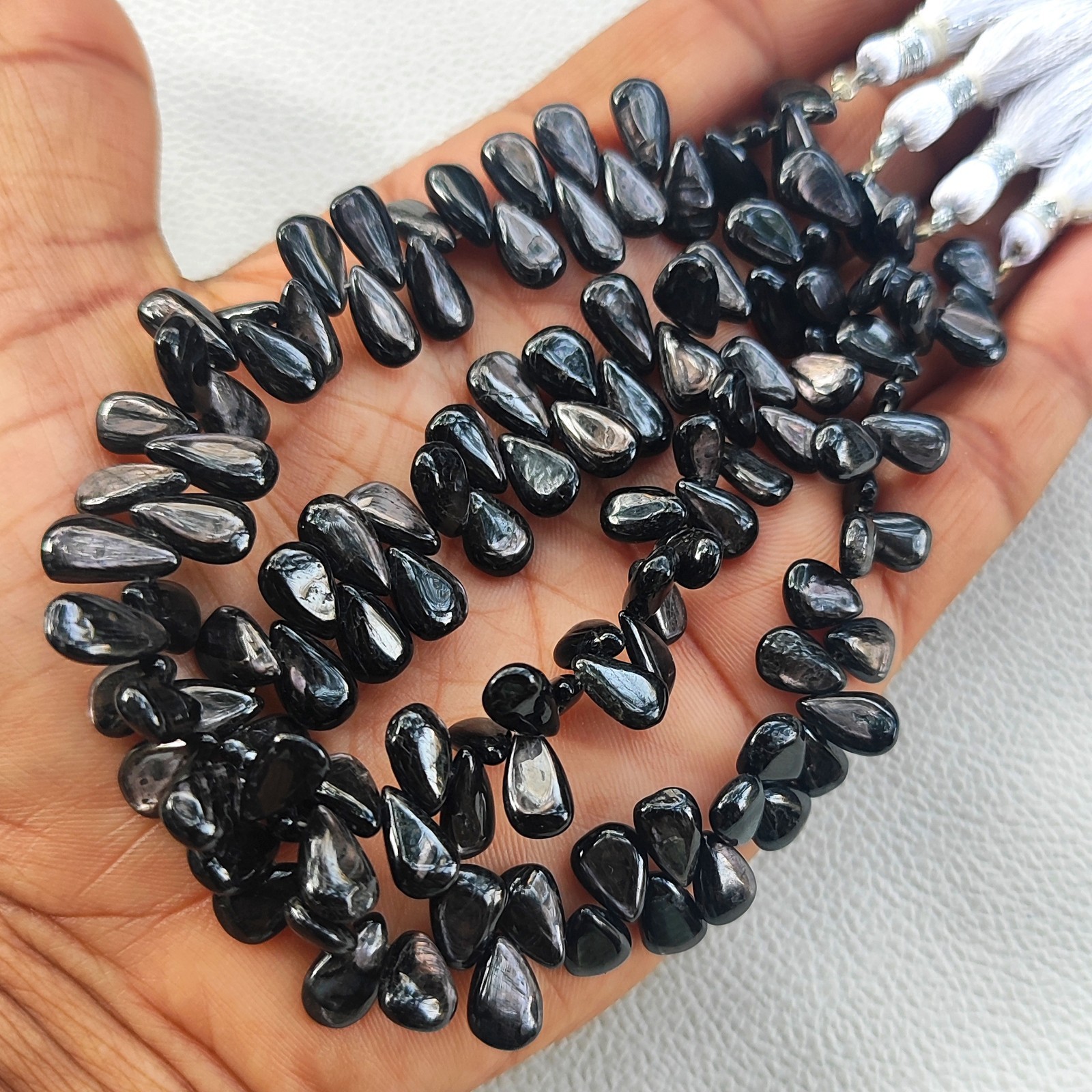 Natural Golden Shine Hypersthene 8×6-10x6mm Smooth Pear Shape Beads 8″ Strand