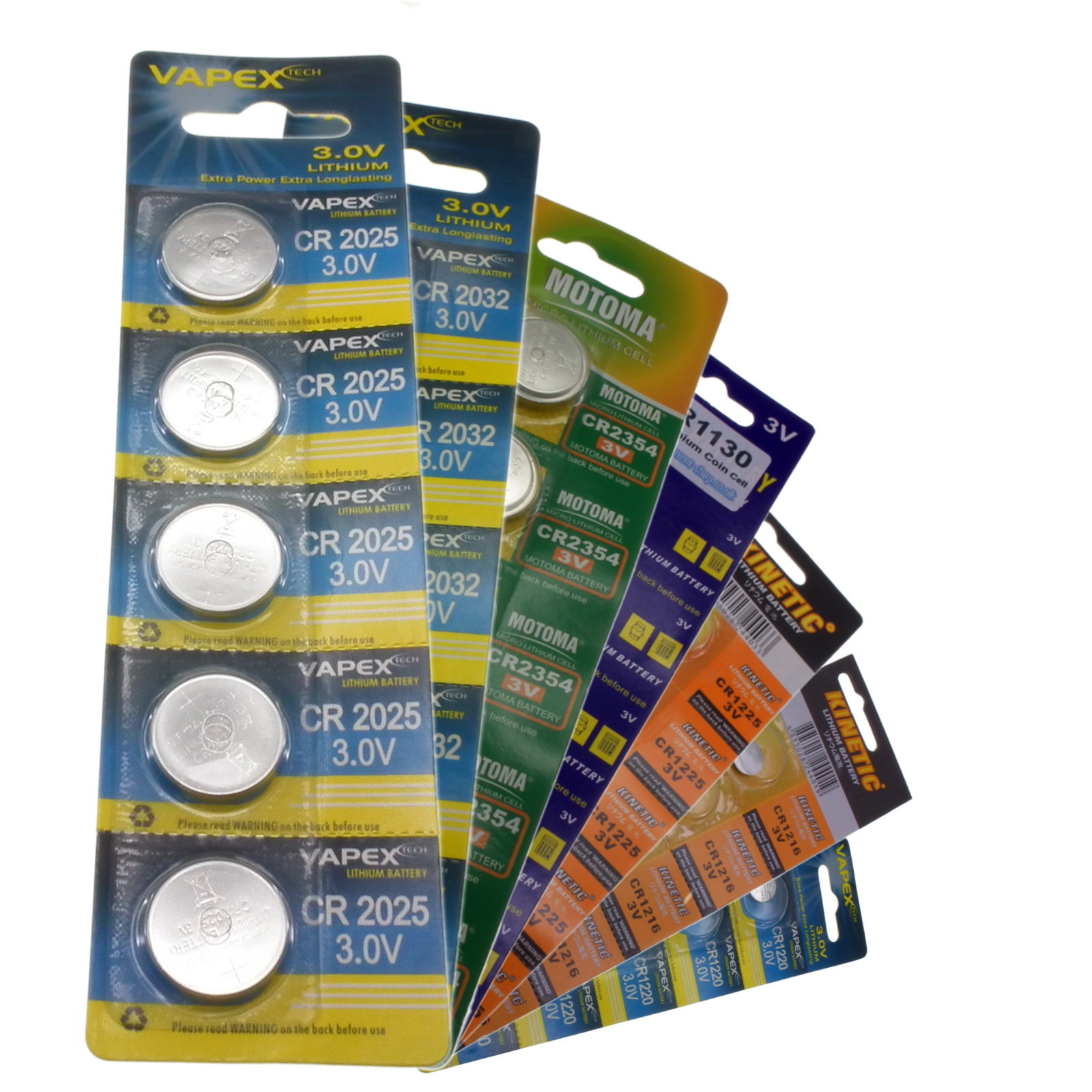 All Sizes of 3V Lithium Watch Remotes Button Coin Cells CMOS Batteries VapexTech
