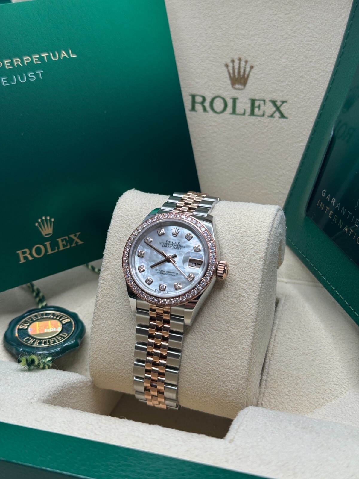 Rolex Lady-Datejust NEW 2023 Mother of Pearl Diamond Dial Diamond Bezel Two Tone