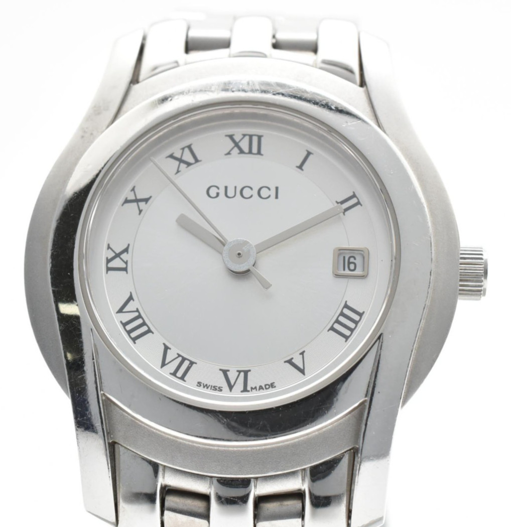 Vintage [N MINT] Gucci 5500L White Shell Dial Ladies Qz Watch JAPAN
