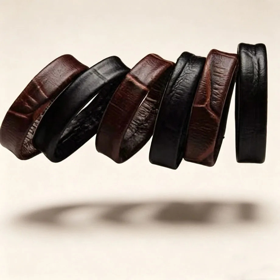 2PCS EYW Grain Leather Watch Strap Holder Loops Univeral Watch Band Ring 10-22mm