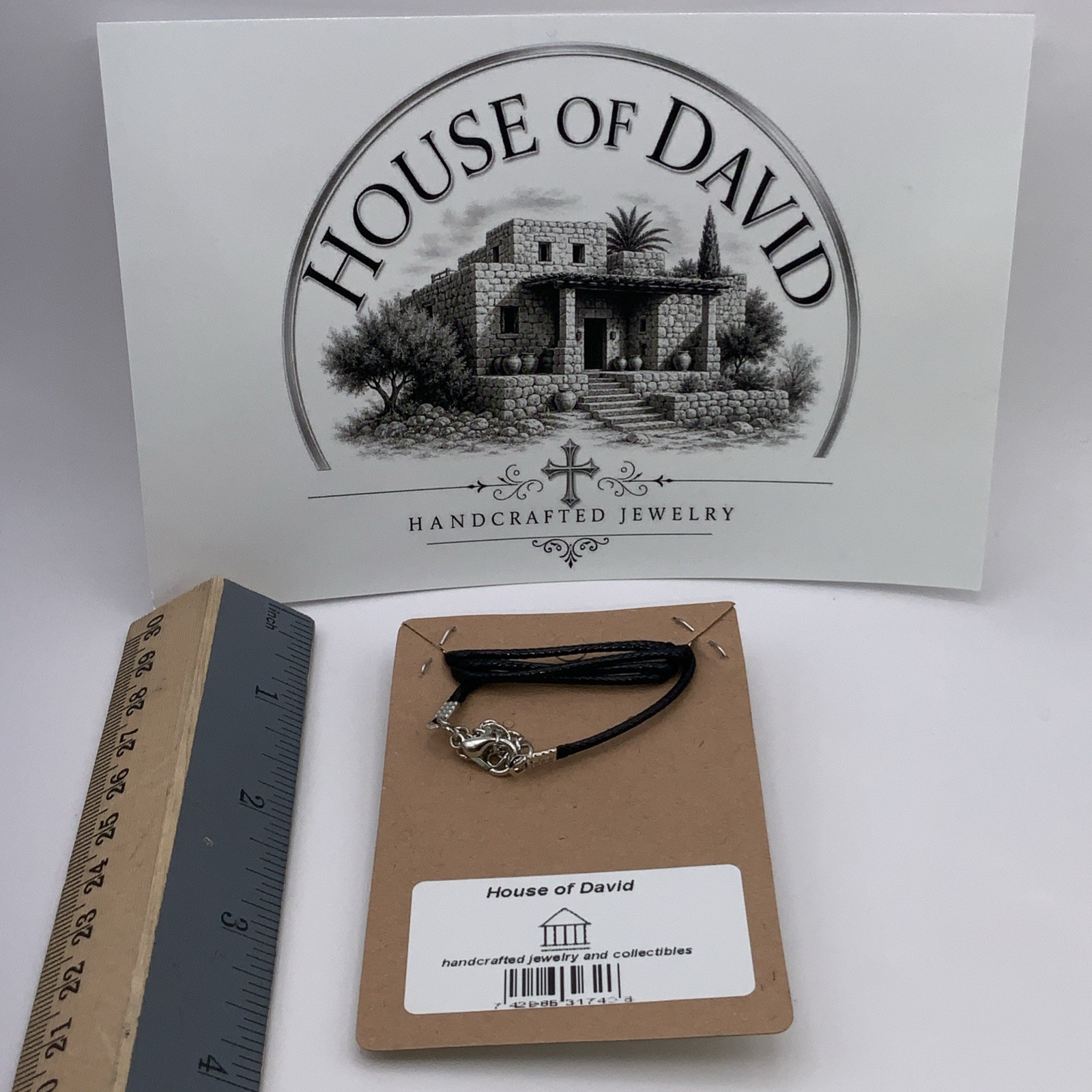 House Of David Handmade Cross Necklace Floating 3D Pearls