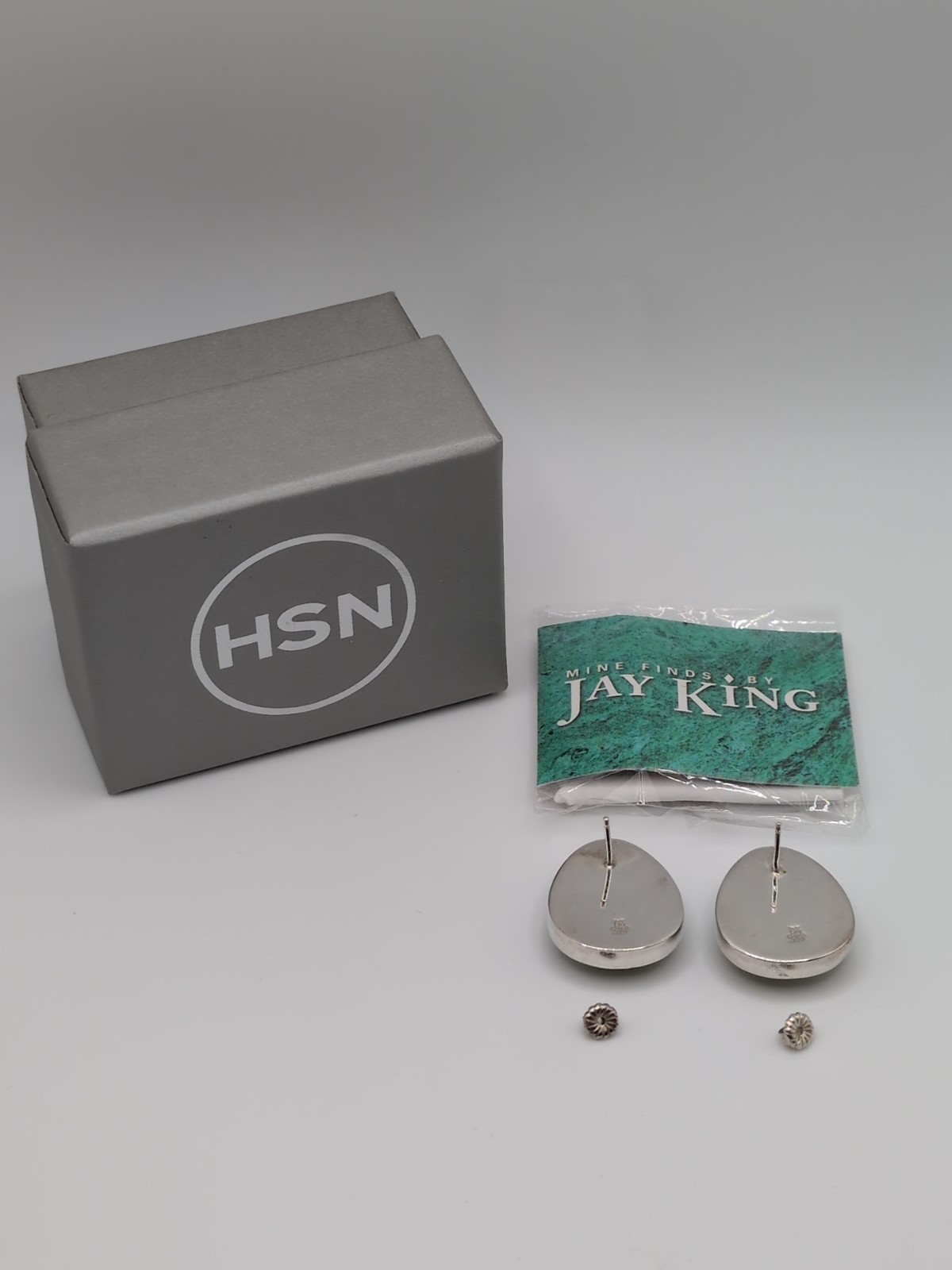 Vintage Mine Finds By Jay King Jade Dragon Serpentine Sterling Pierced Earrings