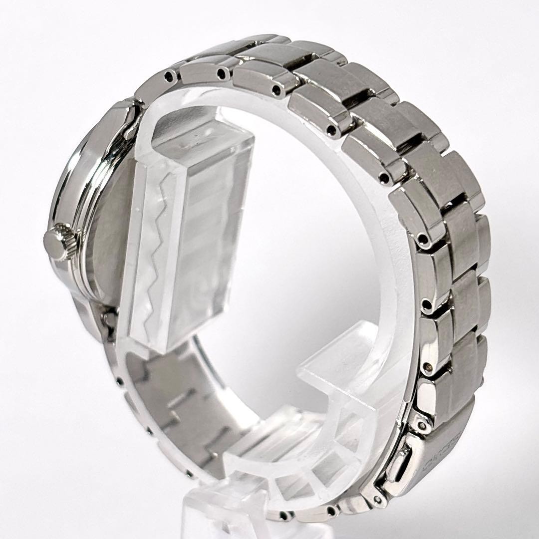 SEIKO V131-0AF0 Solar Ladies Watch Quartz Round Roman Black Dial Stainless Steel