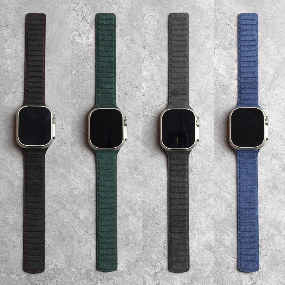 Magnetic ALCANTARA Strap for Apple Watch Ultra 2 Band Suede Leather Accessories