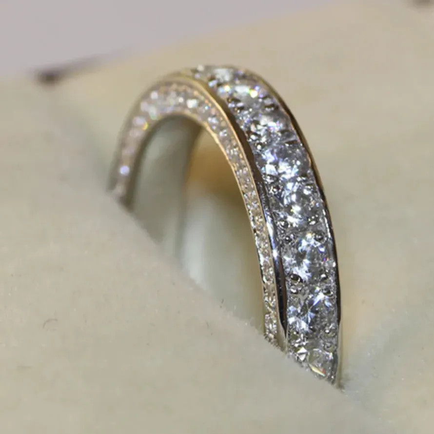 Women’s Zinc Alloy Wedding Party Ring Dazzling Cubic Zircon Anniversary Gift