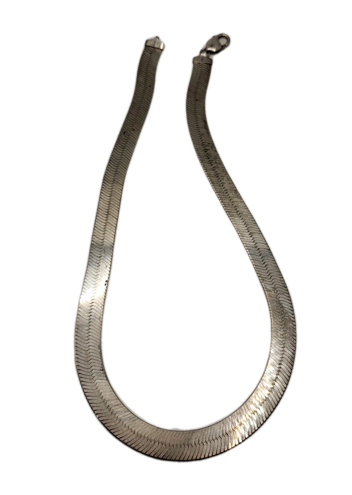Solid 925 Sterling Herringbone 10.8MM Wide Necklace 20″ GLO Italy Necklace