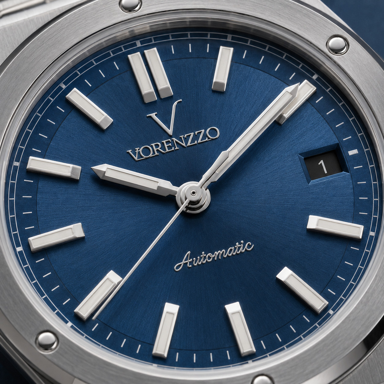 VORENZZO NH35 Automatic Watch Blue Dial Sapphire Crystal Steel Bracelet