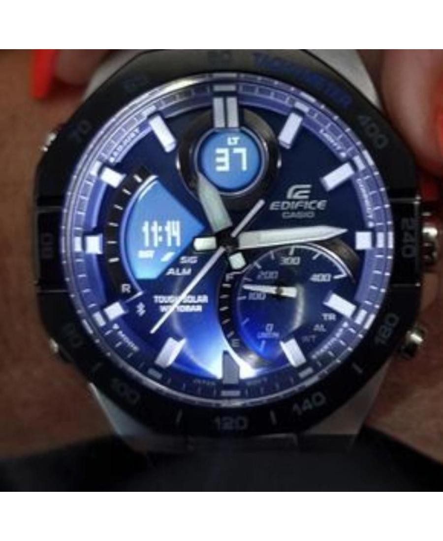 CASIO Men Digital Eco-Drive Casual Watch Classic Dress Blue Dial Waterproof Roun