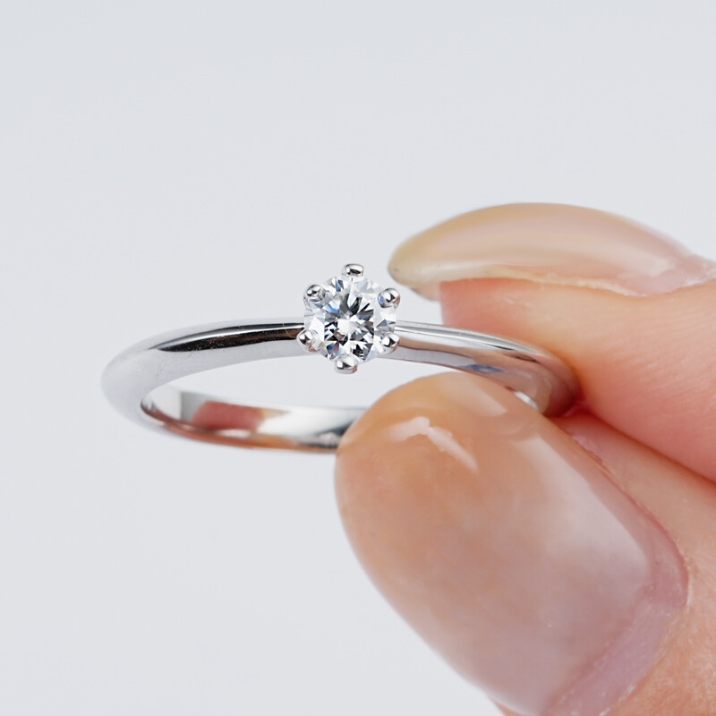 0.3ct Moissanite Solitaire 925 Sterling Silver Engagement Ring Size 3-12 SS0430