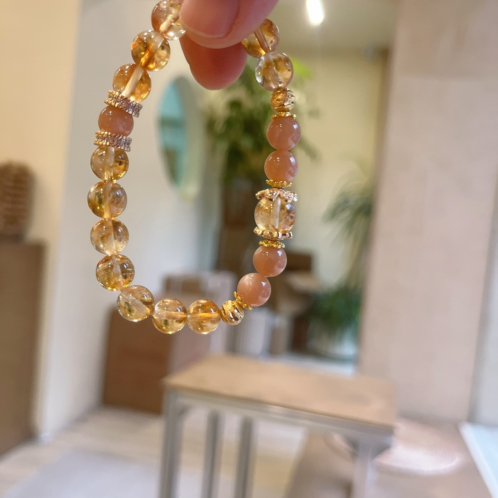 Natural Yellow Tower Crystal Fresh and Sweet Sun Orange Crystal Bracelet
