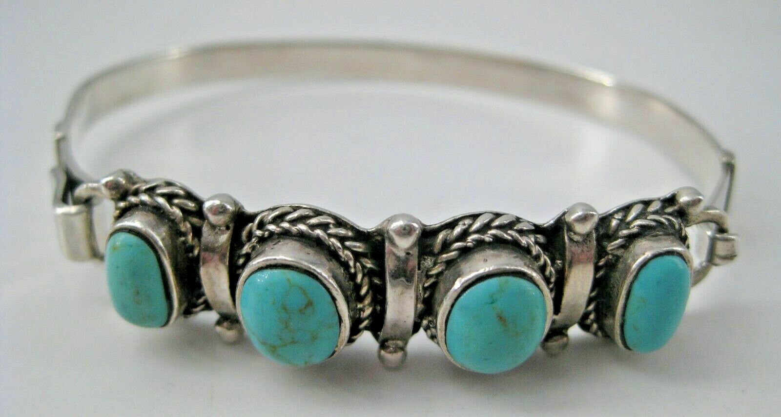 Shube’s Manufacturing Sterling Silver Cuff Bracelet Turquoise 7″ Southwestern