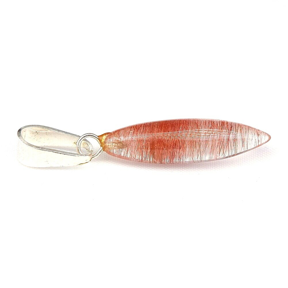 SHOLA genuine natural rutile quartz pendant silver N346