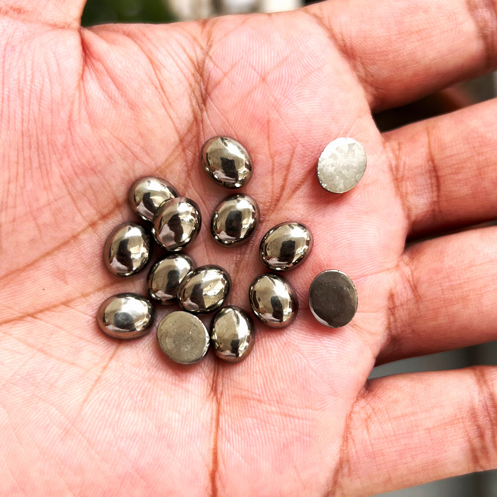Natural Golden Pyrite Oval 4×6 mm to 15×20 mm Cabochon Loose Gemstone Lot